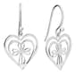 Athra Sterling Silver Open Heart Cross Drop Earrings - image 1