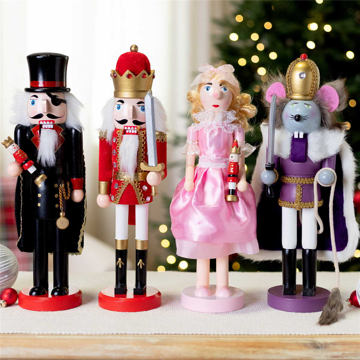 Northlight Wooden Suite Ballet Christmas Nutcracker  - Set of 4