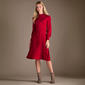 Womens Nina Leonard Long Sleeve Mock Neck Pleated Sweater Dress - image 1