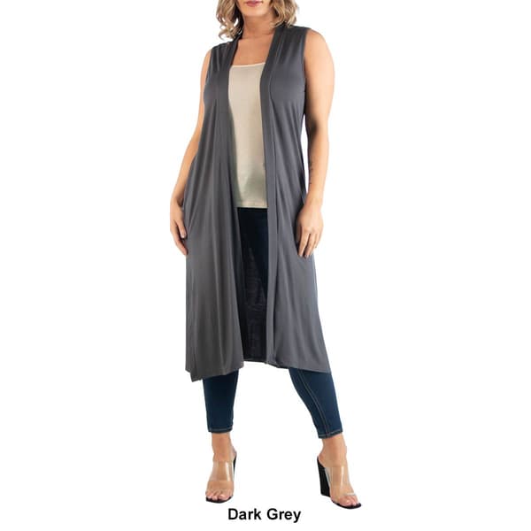 Plus Size 24/7 Comfort Apparel Maxi Cardigan Vest