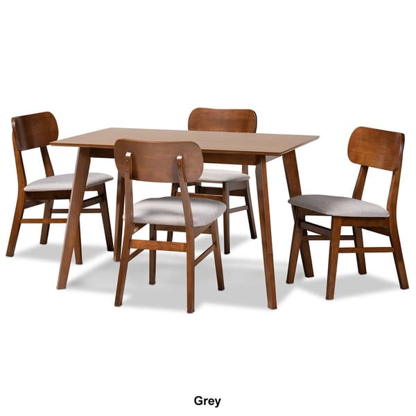 Baxton Studio Euclid Walnut Brown Finished Wood 5pc. Dining Set