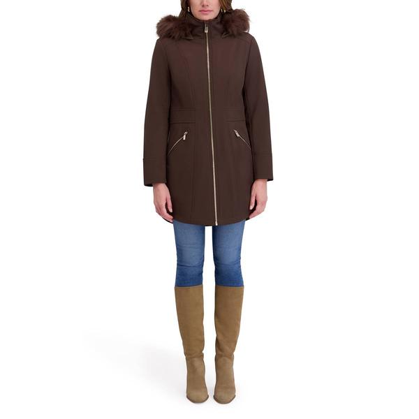 Womens Kensie Softshell Jacket with Faux Fur Lined Hood - image 