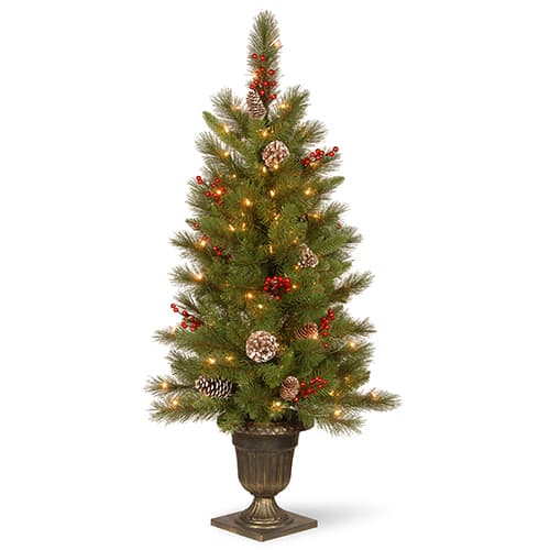 National Tree 4ft. Pre-Lit Bristle Berry Entrance Tree - image 