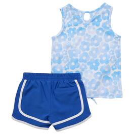 Girls &#40;4-6x&#41; Champion&#174; Floral Tie Front Tank & Woven Shorts Set