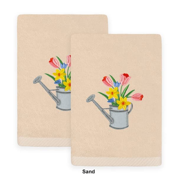 Linum Home Textiles 2pc. Spring Watering Can Cotton Hand Towels