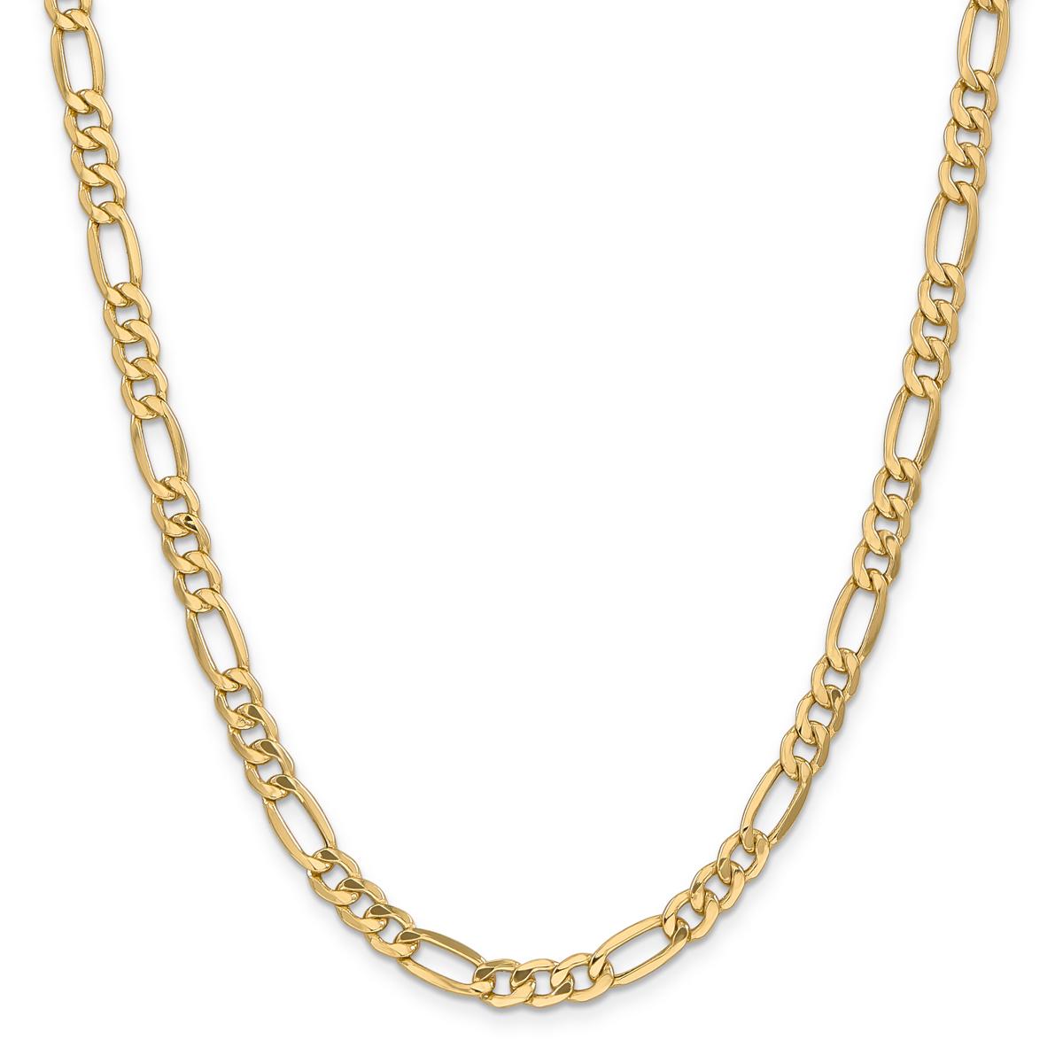 Mens Gold Classics™6.25mm. 14kt. Semi Solid Figaro Chain...