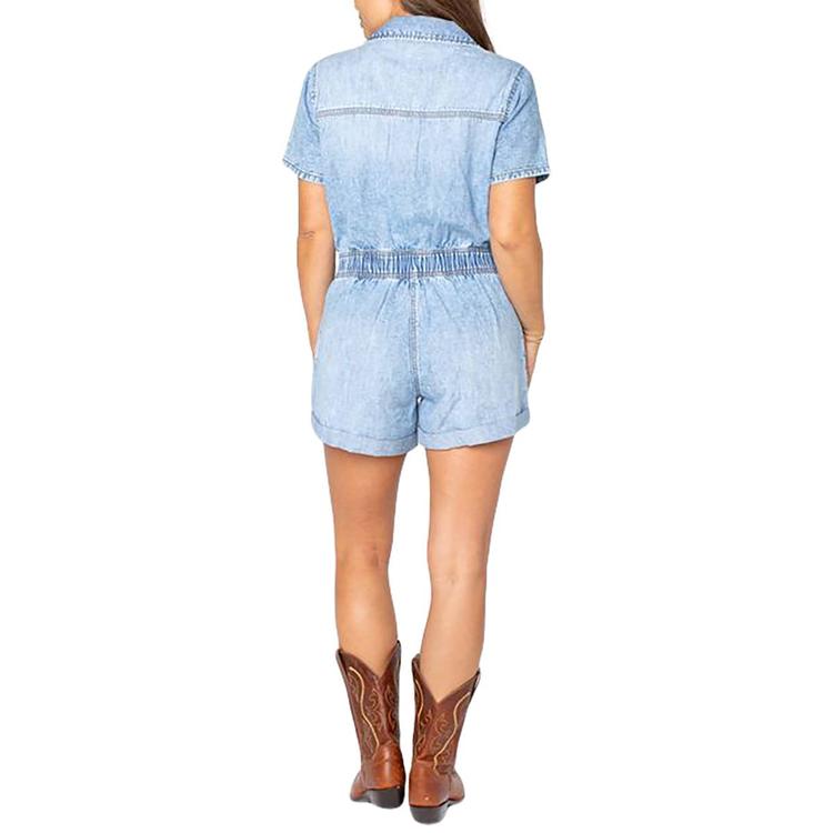 Juniors Celebrity Pink Self Tie Denim Romper