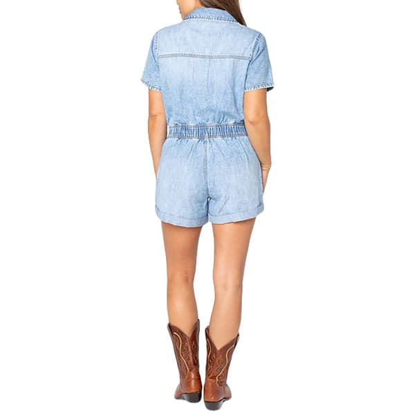 Juniors Celebrity Pink Self Tie Denim Romper