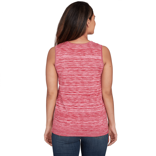 Petite Ruby Rd. Indigo Go Marled Embroidery Sleeveless Blouse