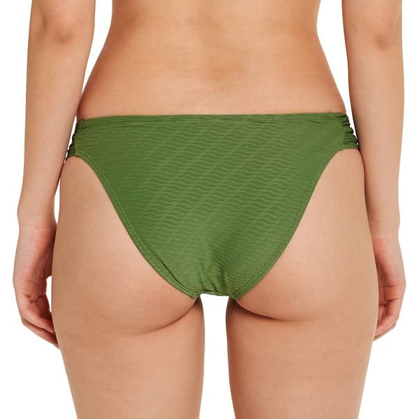 Juniors California Sunshine Solid Wave Bikini Swim Bottoms