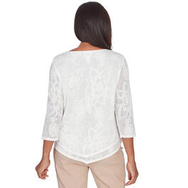 Plus Size Alfred Dunner Neutral Territory Scroll Jacquard Tee