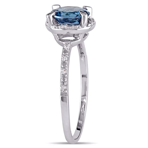 Gemstones Classics™ 10kt. White Gold London-Blue Topaz Halo Ring