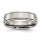Mens Endless Affection(tm) 6mm Ridged Edge Titanium Polished Band - image 1
