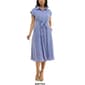 Womens Nina Leonard Short Sleeve Swiss Dot Collar Shirtdress - image 3