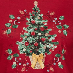 Womens Alfred Dunner Classics 3/4 Sleeve Christmas Tree Blouse