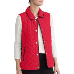 Womens Jones New York Snap Button Front Quilted Vest