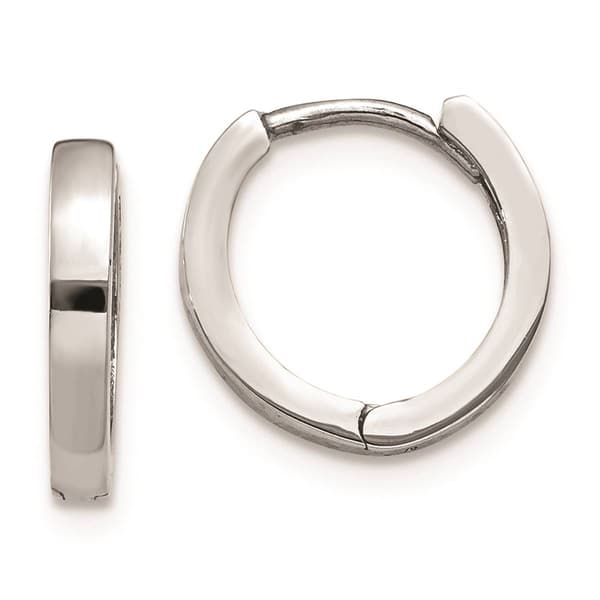 Gold Classics&#40;tm&#41; 14kt. White Gold Hinged Hoop Earrings - image 