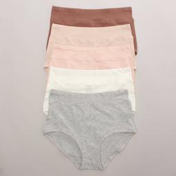 Womens Rene Rofe(R) 5pk. Mufing Top Brief Panties - 179366H5-HERMD
