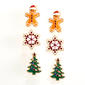 Christmas Tree Gingerbread Man & Snowflake Earrings - image 1