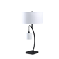 HomeRoots 29in. Black Metal Two Light Arched Table Lamp - image 1