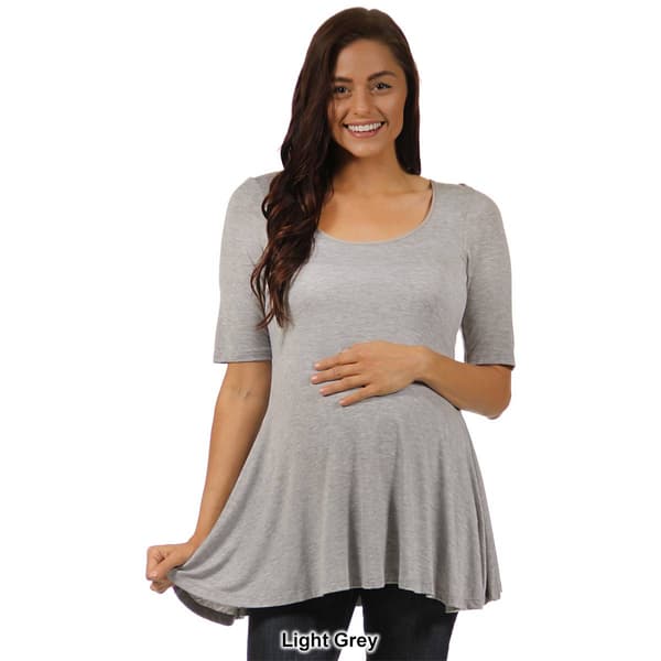 Womens 24/7 Comfort Apparel Solid 3/4 Sleeve Tunic Maternity Top