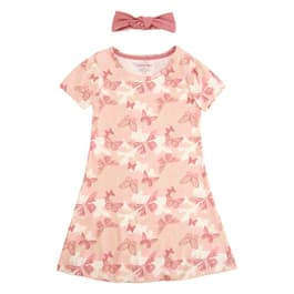 Girls &#40;4-6x&#41; One Step Up Short Sleeve Butterfly Dress w/ Headband