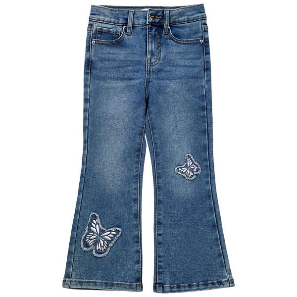Girls (4-6x) YMI(R) 5-Pocket Flare Jeans with Butterfly Patches - image 