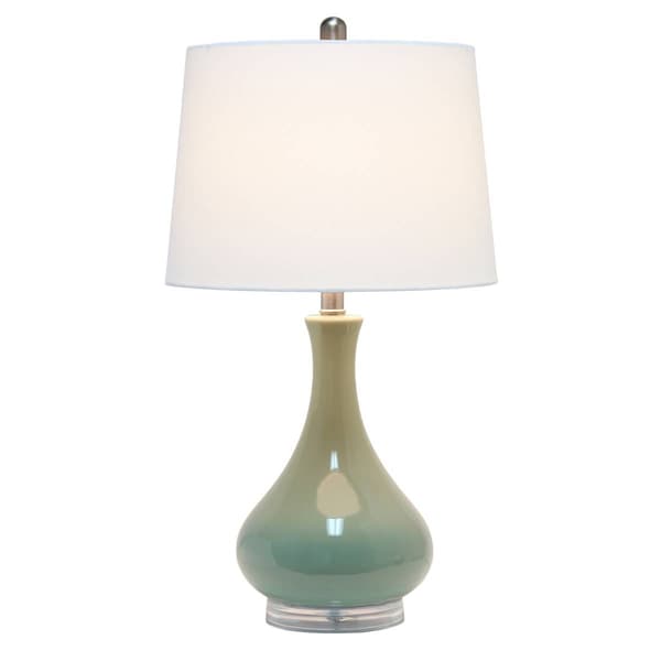 Simple Designs 26.2in. Ceramic Tear Drop Table Lamp