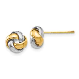 Gold Classics(tm) 8mm Two-Tone Love Knot Stud Earrings