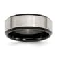 Mens Gentlemen's Classics&#40;tm&#41; Beveled Edge & Black Plated 8mm Band - image 1
