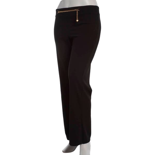 Womens Soho Apparel Chain with Charm Crepe Dress Pants