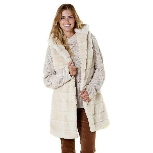 Womens Steve Madden Long Faux Fur Vest - image 