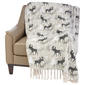 Mountain Ridge Winter Moose Fringe Popcorn Throw - image 3