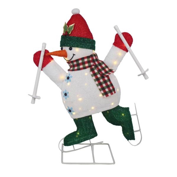 Pre-Lit Skiing Snowman - image 