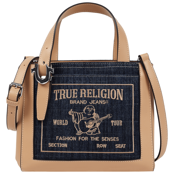 True Religion Arvin Buddha Motif Crossbody Tote - image 