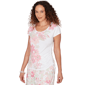 Womens Hearts of Palm Bloom Service Cap Sleeve Floral Blouse - image 3