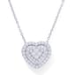 Sterling Silver Heart Cubic Zirconia Halo Pendant - image 1