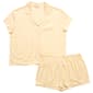 Womens Laura Ashley Short Sleeve Stripe Notch Collar Boxer Pajama - image 1