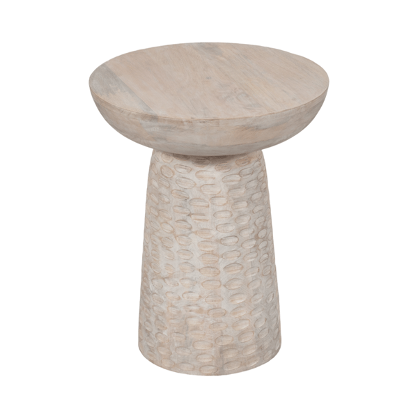 Sagebrook Home 20in. Hammered Base Wood Accent Table - image 