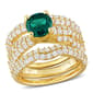 Gemstone Classics(tm) Lab Created Emerald & Sapphire Bridal Set - image 1