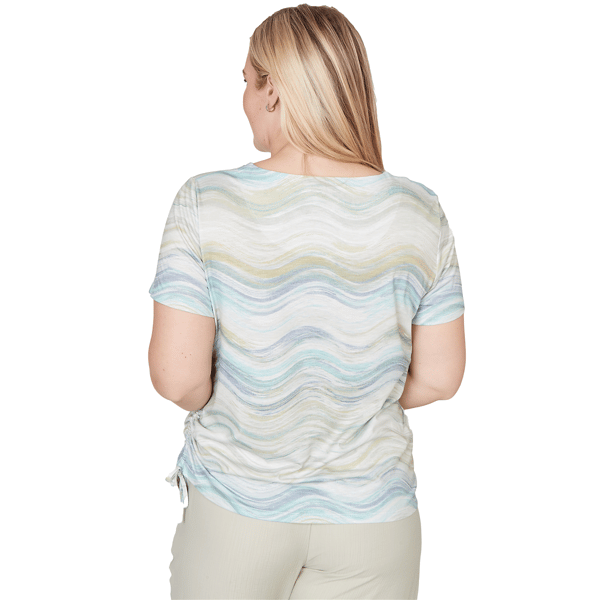 Petite Alfred Dunner Vintage Charm Wavy Stripe Blouse