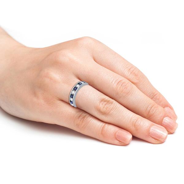 Nova Star® 1/2ctw. Lab Grown Diamond Sapphire Channel Band Ring