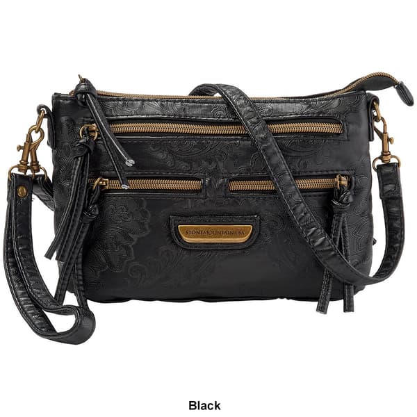 Stone Mountain Double Washed Paisley Embossed 4 Bagger Crossbody