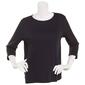 Petite Hasting &amp; Smith 3/4 Sleeve Solid Open Crew Neck Top - image 1