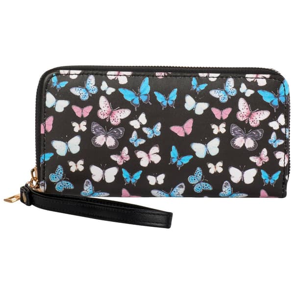 Sasha Stripe Butterfly Large Zip-Around Wristlet - image 
