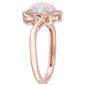 Gemstones Classics&#8482; 10kt. Rose Gold Ethiopian Blue Opal Halo Ring - image 4