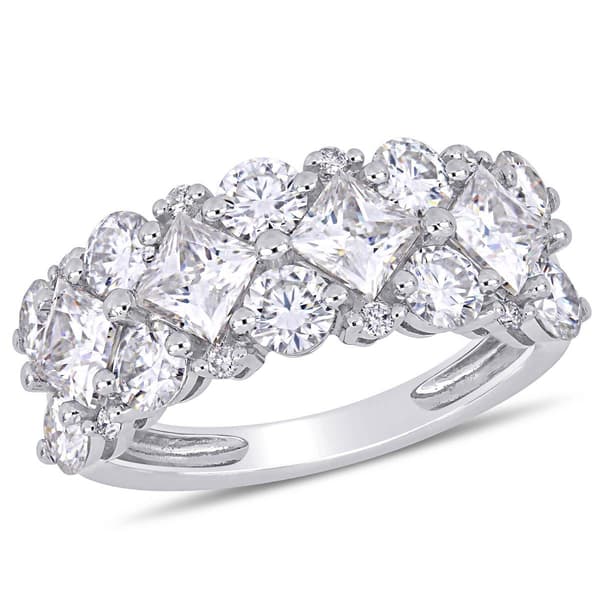 Diamond Classics&#40;tm&#41; 10kt. 14-Stone Princess & Round Cluster Ring