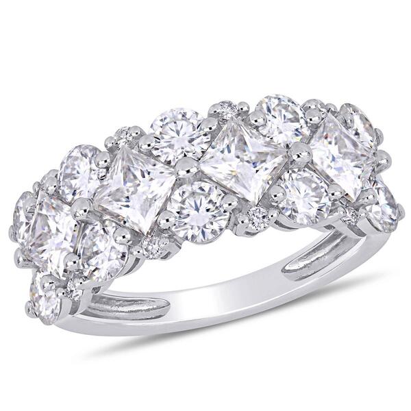 Diamond Classics&#40;tm&#41; 10kt. 14-Stone Princess & Round Cluster Ring - image 