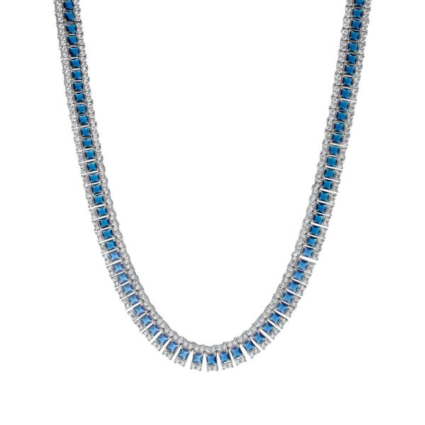 Gianni Argento Lab Grown Sapphire & Cubic Zirconia Necklace - image 