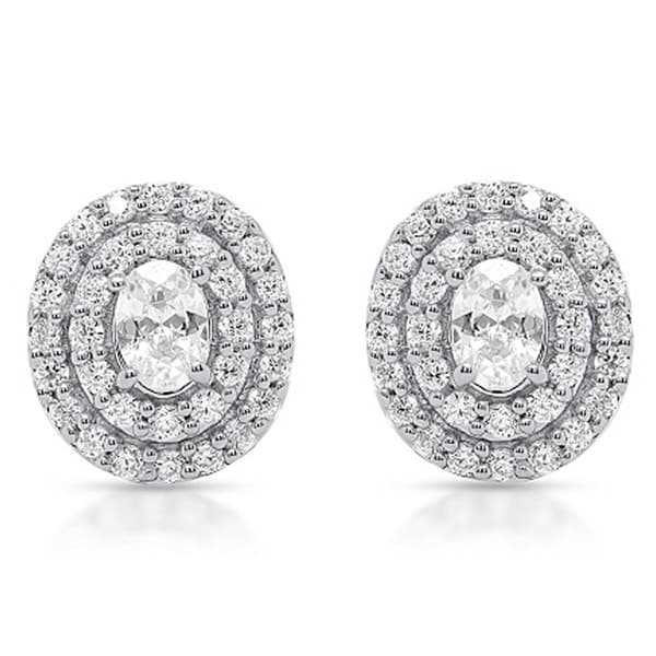 Nova Star(R) White Gold 1/2ctw. Lab Grown Diamond Oval Earrings